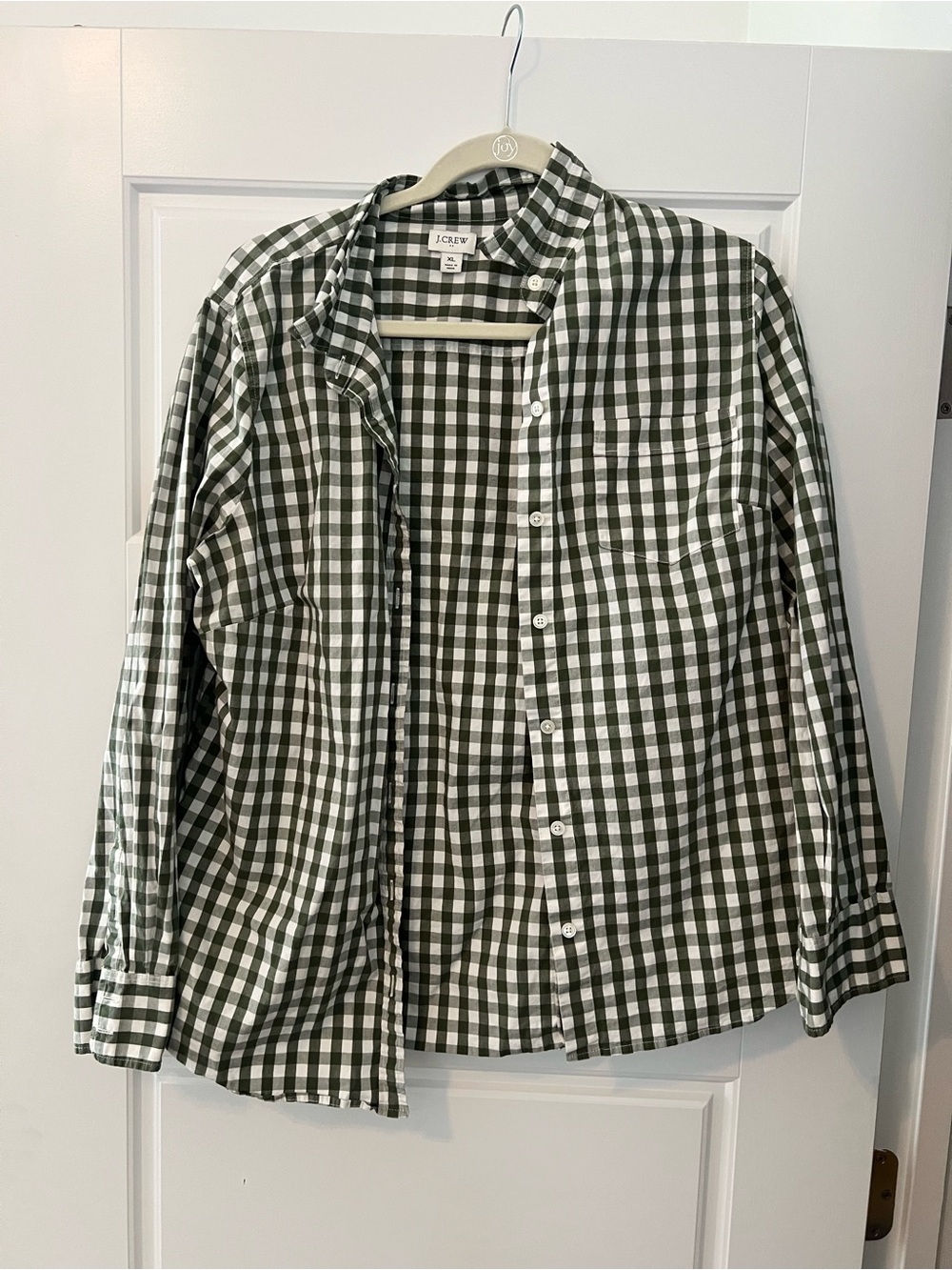 Jcrew green gingham button down shirt size XL